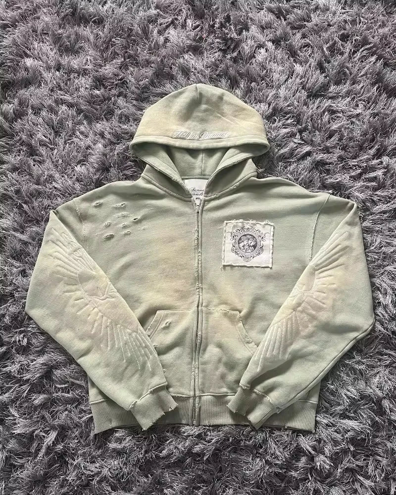 Nova Grunge Tribal Full Zip Hoodie For Women
