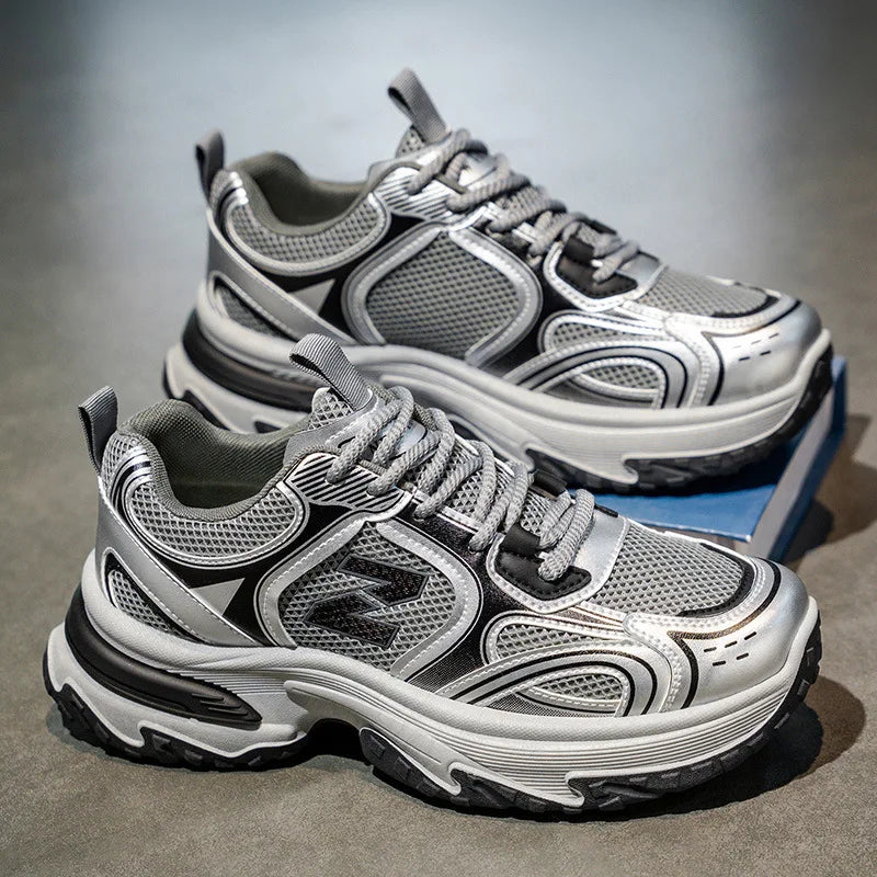 Apex Silver Mesh Runners For Men