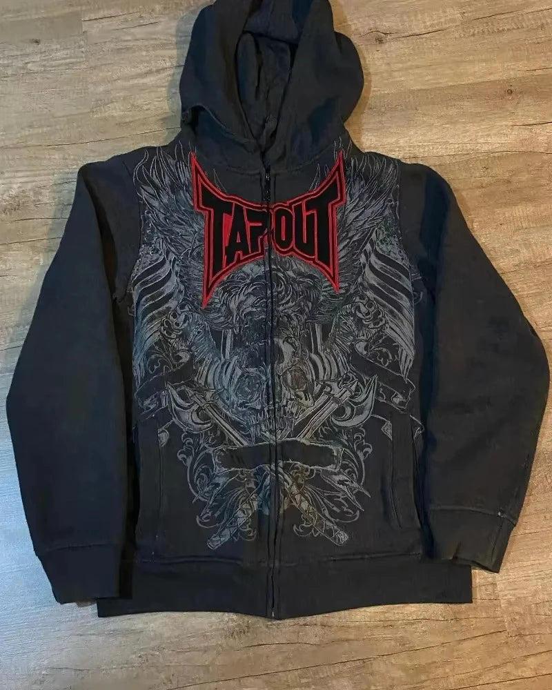 Nova Grunge Tribal Full Zip Hoodie For Women
