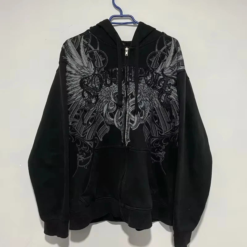 Nova Grunge Tribal Full Zip Hoodie For Women