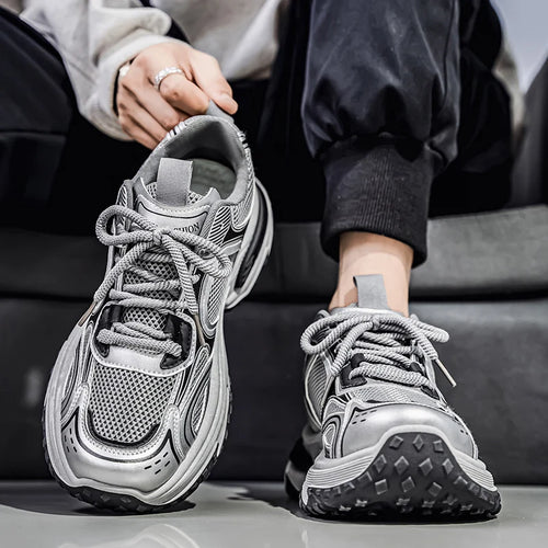 Apex Silver Mesh Runners For Men