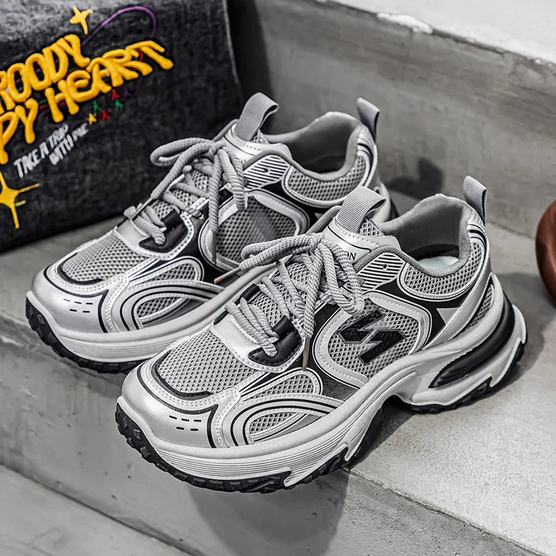 Apex Silver Mesh Runners For Men