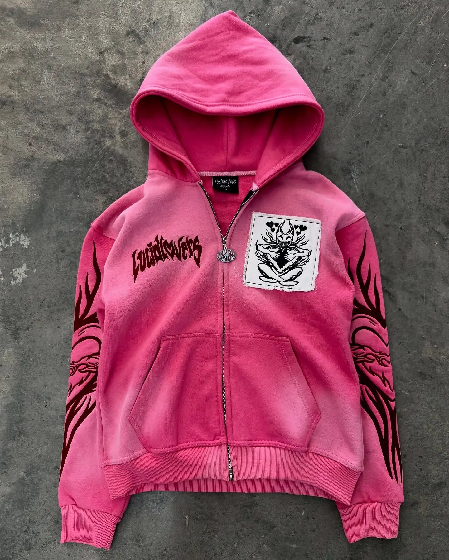 Nova Dark Gothic Rhinestone Hoodie For Women
