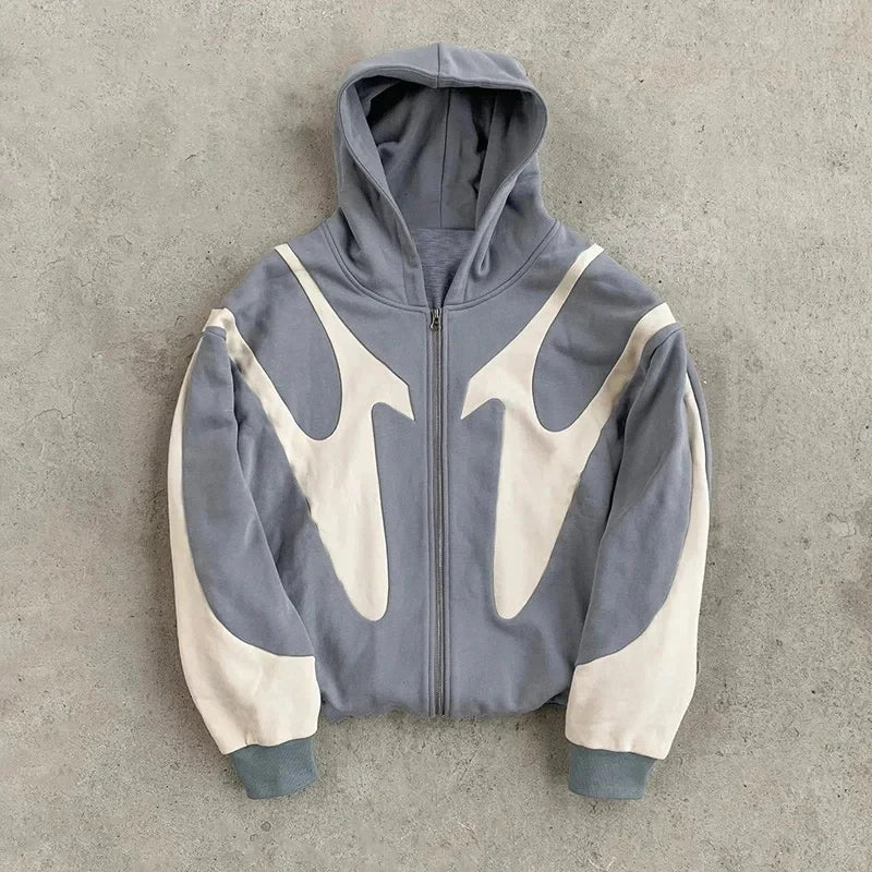 Y2k Harajuku Zipper Hoodies Fashion men's Clothing