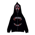 Nova Cyber Vamp Rhinestone Full Zip Hoodie For Women