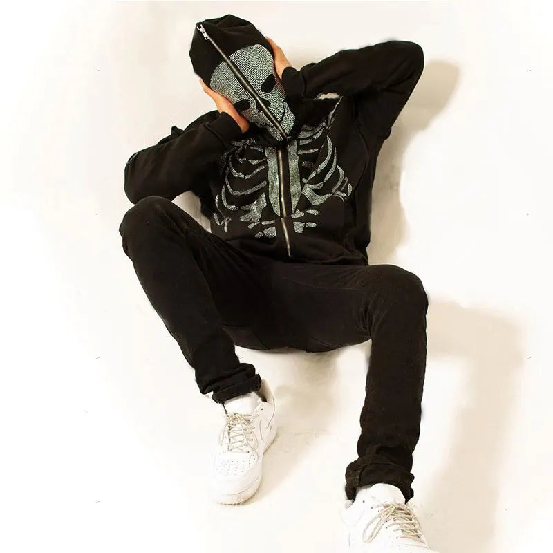 Nova Retro Skeleton Full-Zip Hoodie For Men