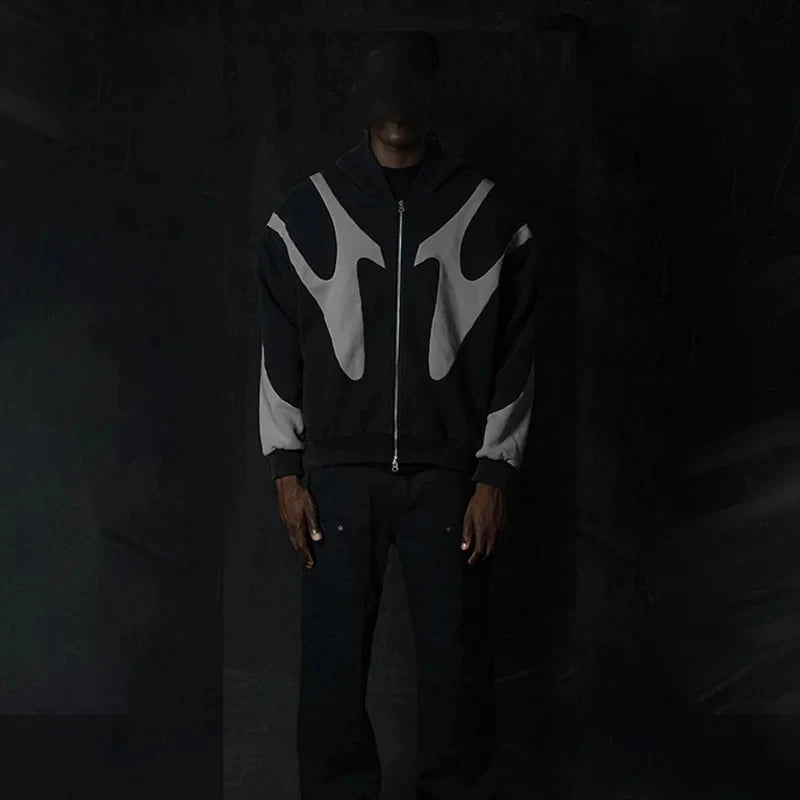 Y2k Harajuku Zipper Hoodies Fashion men's Clothing