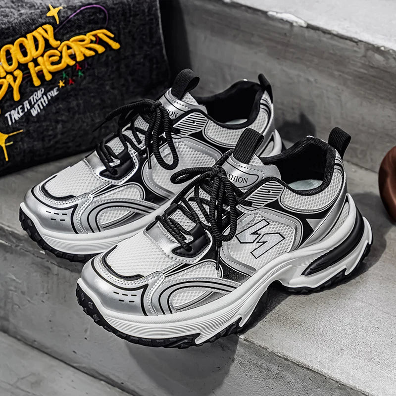 Apex Silver Mesh Runners For Men
