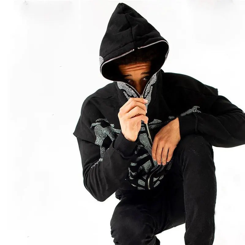 Nova Retro Skeleton Full-Zip Hoodie For Men