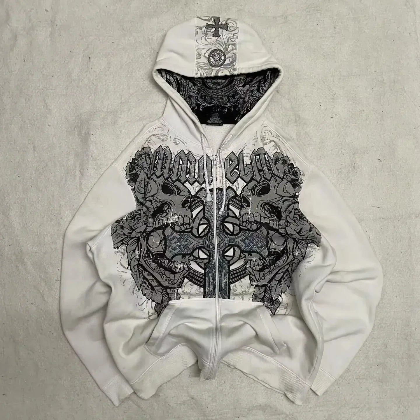 Nova Dark Gothic Rhinestone Hoodie For Women
