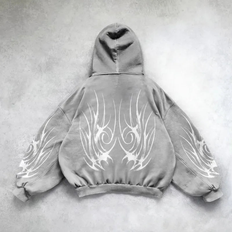 Nova Grunge Tribal Full Zip Hoodie For Women