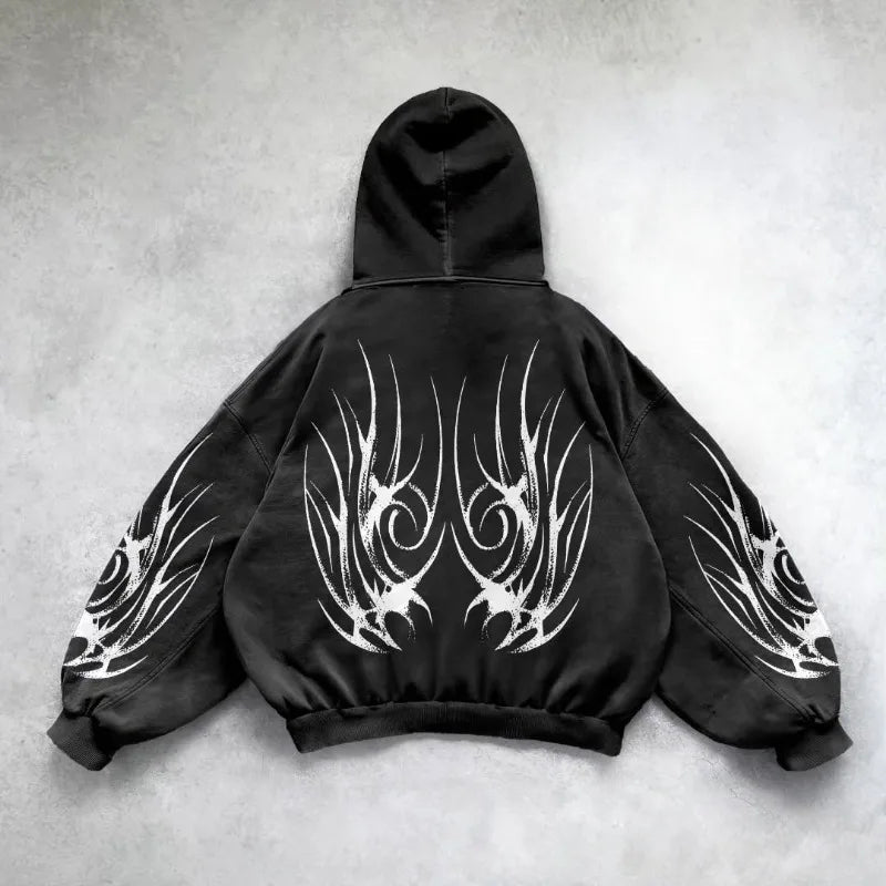 Nova Grunge Tribal Full Zip Hoodie For Women