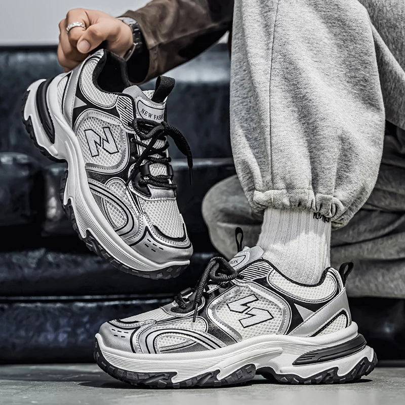 Apex Silver Mesh Runners For Men